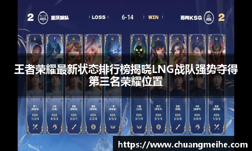 王者荣耀最新状态排行榜揭晓LNG战队强势夺得第三名荣耀位置